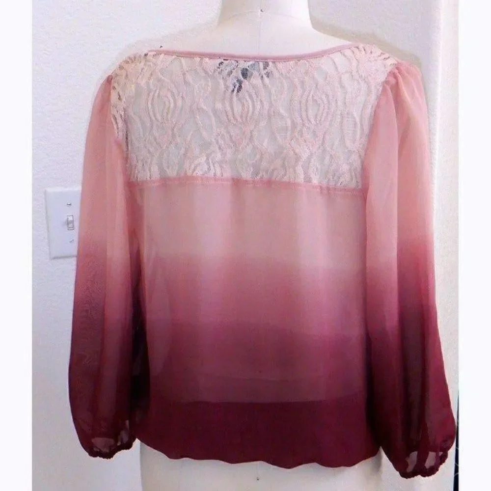 Sheer dusky rose gradient top